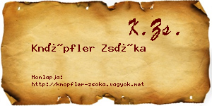 Knöpfler Zsóka névjegykártya